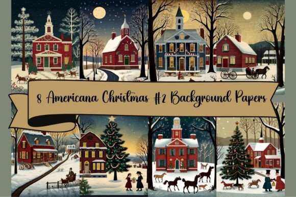 8 Americana Christmas Background Papers Review