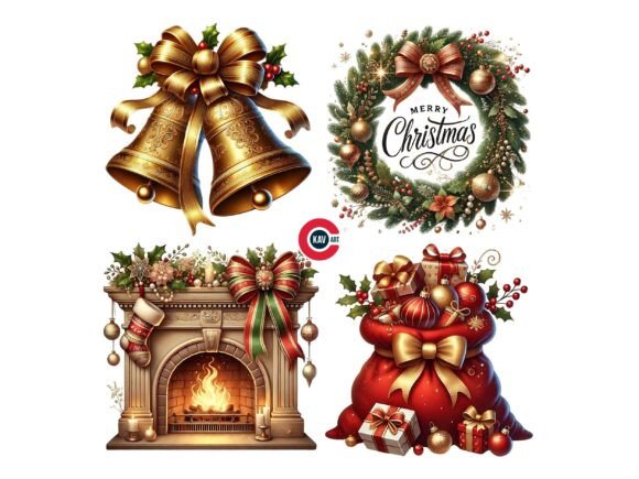 Christmas Festive Ornament Clipart PNG & Illustrations