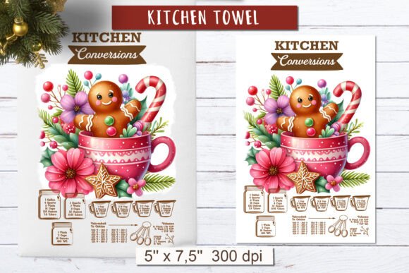 Christmas Gingerbread Towel Sublimation Illustrations