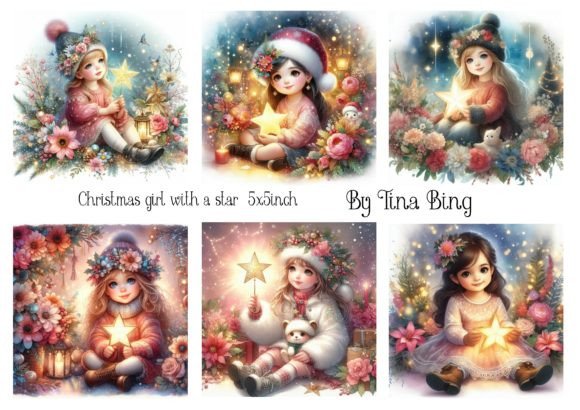 Christmas Girl with a Star Illustrations Review