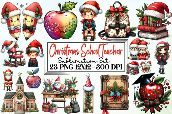 Christmas School Teacher Sublimation Set: Illustrations Review