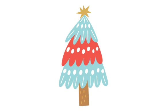 Christmas Tree Illustrations: Red & Blue Review