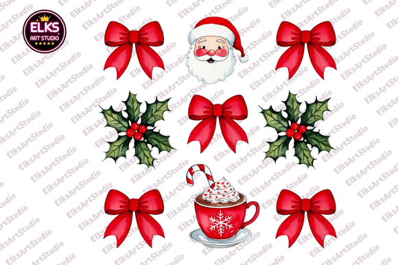 Coquette Christmas PNG for Crafters & Illustrations
