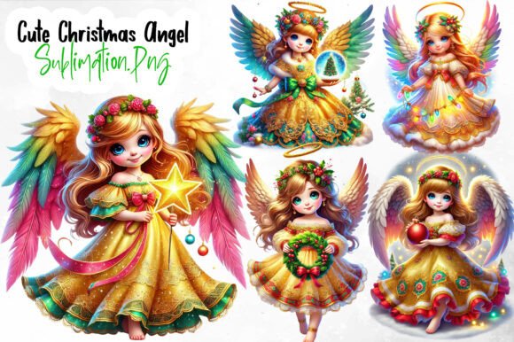 Cute Christmas Angel Sublimation Clipart: Illustrations Review