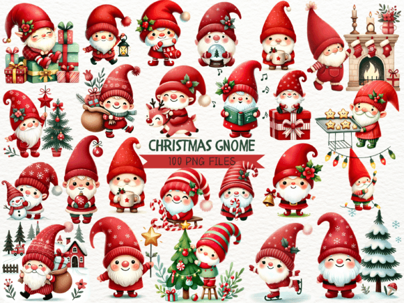 Cute Christmas Gnome Clipart Bundle: Illustrations Review