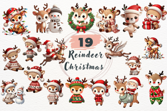 Cute Reindeer Christmas PNG Clipart Review