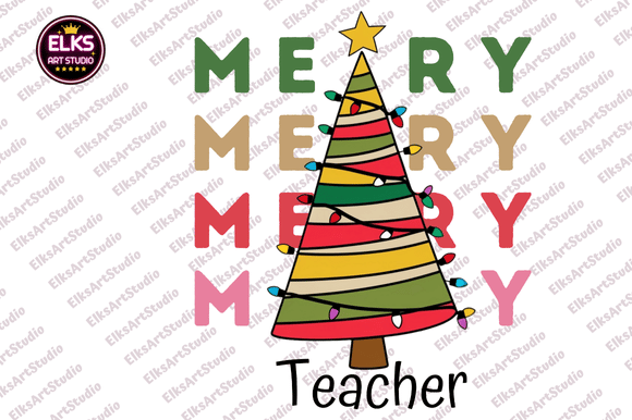 Merry Teacher PNG: Festive Illustrations for Blogs