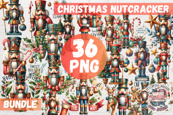 Nutcracker Christmas Bundle 36 PNG Illustrations