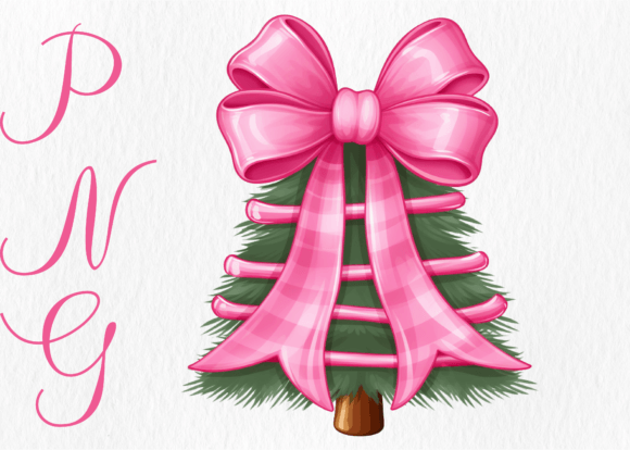 Pink Coquette Christmas Tree Illustrations Review