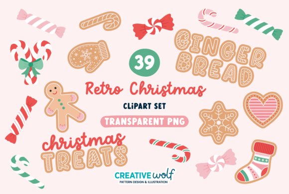 Retro Christmas PNG Clipart Set: Illustrations Review
