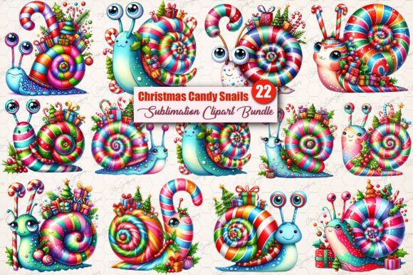 Review: Christmas Cute Candy Snails Clipart for Embroidery