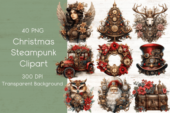 Review: Christmas Steampunk Clipart Bundle for Embroidery
