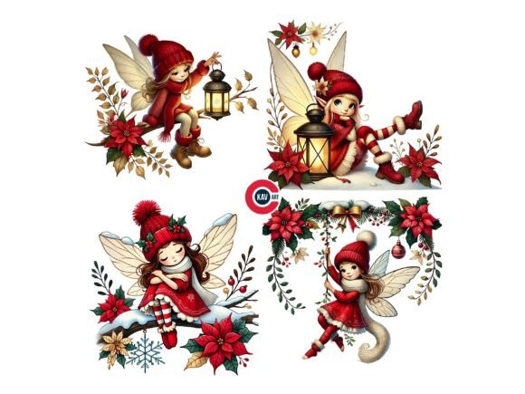 Reviewing the Cute Red Christmas Fairy Clipart for Stitching