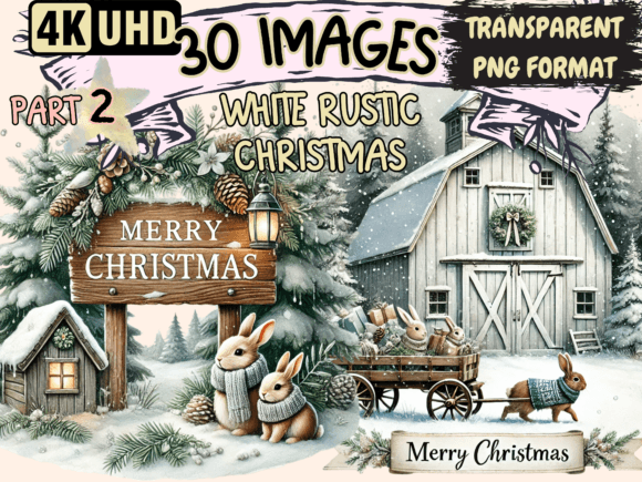 White Rustic Christmas Clipart P2 Review